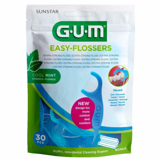 GUM EASY-Flossers 30 Stück cool mint mit Reiseetui