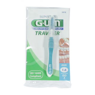 GUM TRAV-LER 1,6mm - türkis 6 Stück einzeln verpackt