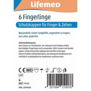 Lifemed Fingerlinge Universalgr��e Classic 6 St�ck