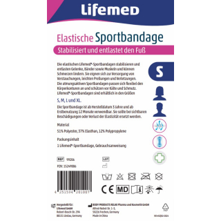 Lifemed Sportbandage Fu�gelenkschutz elastisch Gr��e S