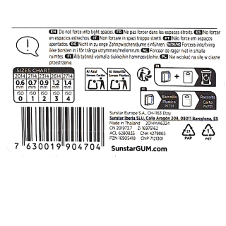 GUM Bi-Direction Interdentalbrsten - Hellblau 0,6mm - 6 Stck