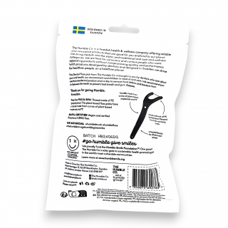 Humble Floss Picks, Grip Handle, Minze mit Aktivkohle