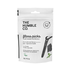 Humble Floss Picks, Grip Handle, Minze mit Aktivkohle