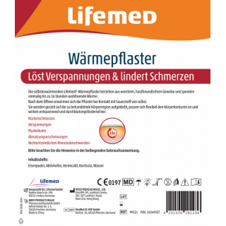 Lifemed W�rmepflaster 9,5 cm x 13 cm 1 St�ck