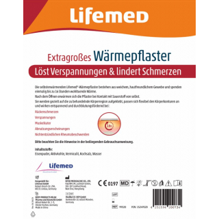 Lifemed W�rmepflaster extragro� 19 cm x 13 cm