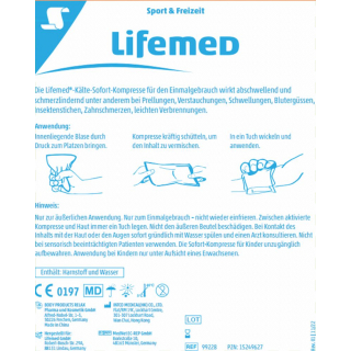 Lifemed sofort K�ltekompresse zum aktivieren 15 cm x 13 xm