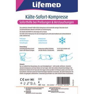 Lifemed sofort K�ltekompresse zum aktivieren 15 cm x 13 xm