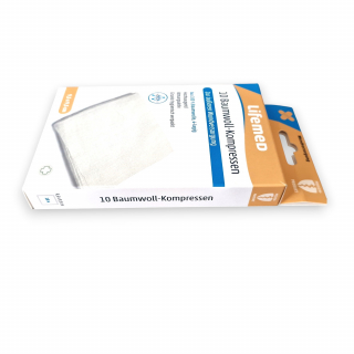 Lifemed Mull - Kompressen Baumwoll wei� 9,5cm x 9,5cm 10 St�ck