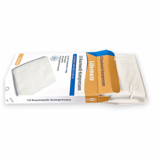 Lifemed Mull - Kompressen Baumwoll wei� 9,5cm x 9,5cm 10 St�ck