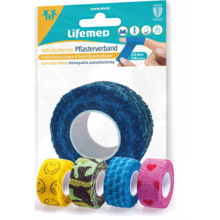 Lifemed Pflasterverband selbstklebend -  Kids 4m x 25mm