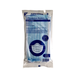 Lifemed  Mundschutz 10 St�ck - 9,5 cm x 17,5 cm blau
