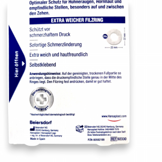 Hansaplast H�hneraugen Druckschutzring - 20 St�ck